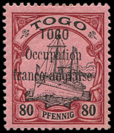 * *    TOGO 29 : 80pf. Rouge Et Noir Sur Rose, Inf. Ch., TB - Autres & Non Classés