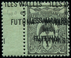 * *    WALLIS ET FUTUNA 1b : 1c. Noir Sur Vert, TRIPLE Surcharge Dont Une RENVERSEE, TB - Neufs