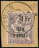 ZANZIBAR 67 : 1f. Et Dix Sur 3a. Sur 30c. Violet, Obl. S. Fragt, TB. C - Oblitérés