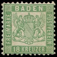 * *    ALLEMAGNE (ANCIENS ETATS) BADE 20 : 18k. Vert, Bon Centrage, TB. Br - Autres & Non Classés