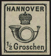 * *    ALLEMAGNE (ANCIENS ETATS) HANOVRE 16 : 1/2g. Noir, TB - Hanovre