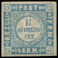 * *    ALLEMAGNE (ANCIENS ETATS) SCHLESWIG-HOLSTEIN 8b : 1 1/4 Bleu, Ligne écartée, TB. S - Schleswig-Holstein