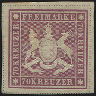 * *    ALLEMAGNE (ANCIENS ETATS) WURTEMBERG 43 : 70k. Lilas, TB - Autres & Non Classés