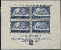 * *    AUTRICHE BF 1 : 50g. + 50g., WIPA 1933, Adh., Sinon TB - Blocks & Sheetlets & Panes