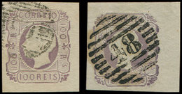 PORTUGAL 8 Et 17 : Pedro V Et Louis Ier, 100r. Lilas, Obl., TB/TTB - Autres & Non Classés