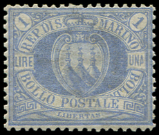 * *    SAINT MARIN 31 : 1l. Bleu-gris, Très Bon Centrage, Rare, TB. C - Neufs