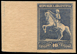 (*) (*)  ARGENTINE 10c. Bleu-gris, Essai NON EMIS Bdf Sur Papier Carton, TB - Autres & Non Classés