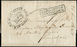 Let Let  CAP DE BONNE-ESPERANCE Cachet Orné SHIP LETTER/CAPE OF GOOD HOPE Sur LAC De 1834, Griffe INDIA LETTER/PORTSMOUT - Cap De Bonne Espérance (1853-1904)