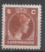 Luxembourg 1944. Scott #218 (MH) Grand Duchess Charlotte - 1944 Charlotte Right-hand Side