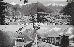 MAYRHOFEN - 4-fach Karte Mit Der Zillertalbahn Um Die 1960 - Schwaz