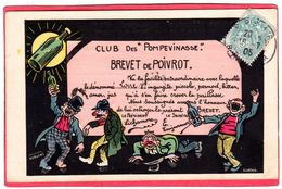 CPA Carte Humour  CLUB DES " POMPEVINASSE " Signé NORWINS  Brevet De Poivrot Alcool - Norwins