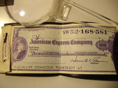 SUISSE   American Express Company  100 Francs - Cheques & Traveler's Cheques