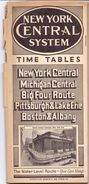 Toerisme Tourisme - Time Tables March 1938 - Trains New York Central System - Dienstregeling Treinen - Mundo