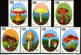 CUBA 1988, FLORA, MUSHROOMS, COMPLETE MNH SERIES With GOOD QUALITY, *** - Neufs