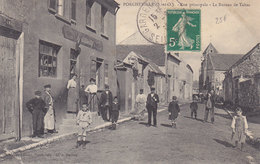 PORCHEVILLE  Rue Principale  Le Bureau De TABAC  ( Plan Animé Devant Le Commerce ) - Porcheville