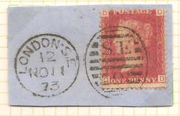 GB 1858 1d On Piece (plate 134) SG 43 U #ABJ014 - Briefe U. Dokumente