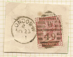 GB 1880 1d On Piece SG 166 U #ABJ059 - Storia Postale