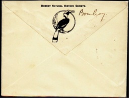 BIRDS-HORNBILL-BOMBAY NATURAL HISTORY SOCIETY-LOGO ON CENSORED COVER-BRITISH INDIA-1911-IC-239 - Specht- & Bartvögel