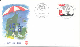 Denmark Cover DFF. 25th. Anniversary 17-3-2003 With Nice ATM - Frama Label And Cachet - Vignette [ATM]