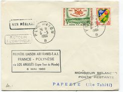 1 Ière Liaison AIR FRANCE T A I FRANCE POLYNESIE Sur Env. Du 06/05/1960 - 1960-.... Lettres & Documents