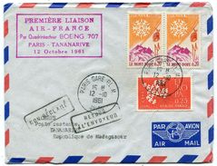 1 Ière Liaison AIR FRANCE  PARIS TANANNARIVE Sur Env. Du 12/10/1961 - 1960-.... Lettres & Documents