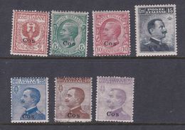 Italy-Colonies And Territories-Aegean-Coo S 1-7  1912 Set, Mint Hinged - Egeo (Coo)