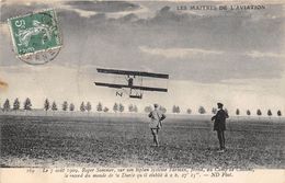 51-CHÂLONS-SUR-MARNE- ROGER SOMMER SUR SON BIPLAN SYSTEME FARMAN 1909 - Châlons-sur-Marne