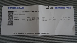 Ukraine Airlines Air Ticket (Soft Paper) From UKRAINE - Fahrkarte - Boarding Passes