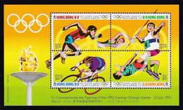 HONG KONG 1992 - OLYMPICS BARCELONA 92 - YVERT BLOCK Nº 23  (OVERPRINT) - MICHEL BLOCK 23 - SCOTT SS 628e - Springreiten