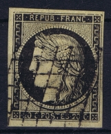 France: Yv Nr 3 B Obl./Gestempelt/used  Grille - 1849-1850 Ceres