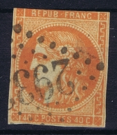 France: Yv Nr 48 C  Rouge Orange  Obl./Gestempelt/used - 1870 Ausgabe Bordeaux