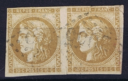 France: Yv Nr 43 A  Obl./Gestempelt/used Cachet Tache Mince/thin Spot - 1870 Bordeaux Printing