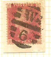 GB 1858 1d On Piece (plate 105) SG 43 U #ABJ075 - Cartas