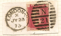 GB 1858 1d On Piece (plate 148) SG 43 U #ABJ121 - Covers & Documents