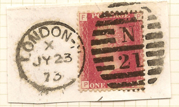 GB 1858 1d On Piece (plate 148) SG 43 U #ABJ121 - Storia Postale