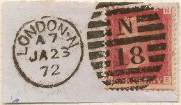 GB 1858 1d On Piece (plate 121) SG 43 U #ABJ115 - Cartas