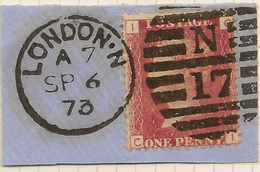 GB 1858 1d On Piece (plate 153) SG 43 U #ABJ110 - Cartas