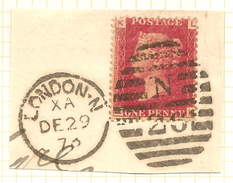 GB 1858 1d On Piece (plate 162) SG 43 U #ABJ133 - Brieven En Documenten