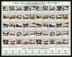 Sweden. Christmas Seal  Unfolded 1975/76 Mnh Full  Sheet. Farms In Sweden - Fogli Completi