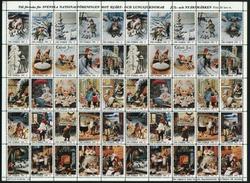 Sweden Christmas Seal 1980/81 Mnh Full Sheet  Folded. Artist Jenny Nystrom - Feuilles Complètes Et Multiples