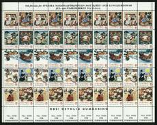 Sweden. Christmas Seal 1986/87 MNH Full Sheet Unfolded. Christmas Tricks - Full Sheets & Multiples