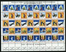 Sweden. Christmas Seal 1984/85 MNH.Sheet Unfolded  Horse Sheep Deer Children - Ganze Bögen