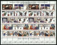 Sweden. Christmas Seal 1983/84 MNH Full Sheet Unfolded.Hockey,Cat,Snow,Santa. - Full Sheets & Multiples