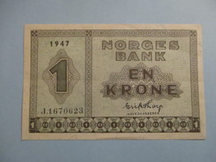 NORWAY 1 KRONOR 1947 VF D-0458 - Norvège