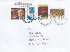GOOD GREECE Postal Cover To ESTONIA 2017 - Good Stamped: Chemie ; Olympic ; Art - Lettres & Documents