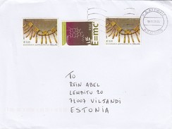 GOOD GREECE Postal Cover To ESTONIA 2016 - Good Stamped: Chemie ; Art - Lettres & Documents