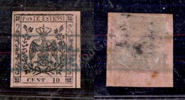 0019 1852 - Finale Di Modena (azzurro - Pt. R1) - 10 Cent Rosa Vivo (2a) Con Grandi Margini - Leggermente Assottigliato  - Other & Unclassified