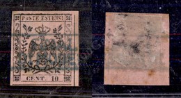 0019 1852 - Finale Di Modena (azzurro - Pt. R1) - 10 Cent Rosa Vivo (2a) Con Grandi Margini - Leggermente Assottigliato  - Autres & Non Classés