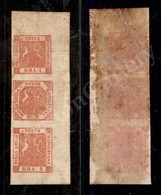 0040 Ristampe - Tre 5 Grana In Striscia Verticale Su Carta D’epoca - Non Catalogato - Other & Unclassified
