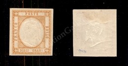 0046 1861 - 10 Grana Giallo Ocra (22a) Nuovo Con Gomma - Molto Bello (2.250) - Otros & Sin Clasificación